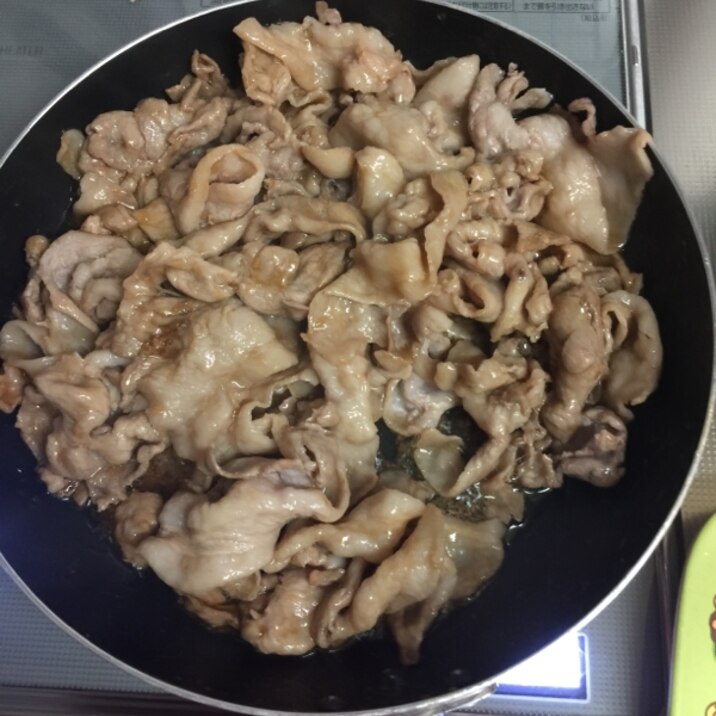 豚コマ肉の簡単しょうが焼き